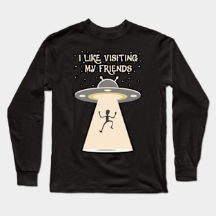 UFO Alien Abduction Long Sleeve T-Shirt